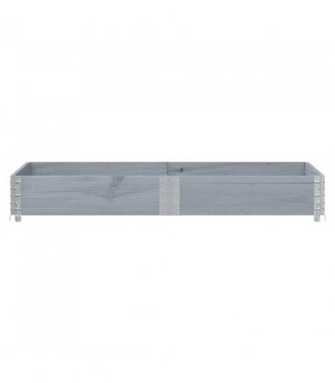 vidaXL Garden Planter Grey 150x50 cm Solid Wood Pine — Size: 150 x 50 x 21.5 cm