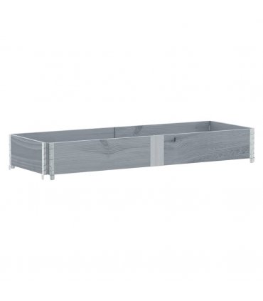 vidaXL Garden Planter Grey 150x50 cm Solid Wood Pine — Size: 150 x 50 x 21.5 cm