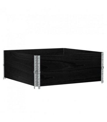 vidaXL Garden Planter Black 100x100 cm Solid Wood Pine — Size: 100 x 100 x 41 cm
