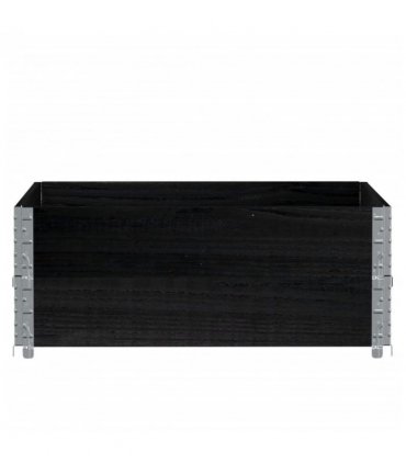 vidaXL Garden Planter Black 100x100 cm Solid Wood Pine — Size: 100 x 100 x 41 cm