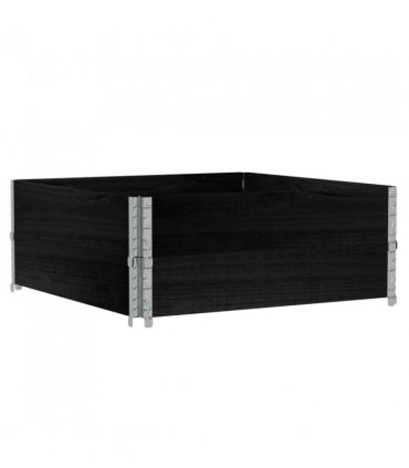 vidaXL Garden Planter Black 100x100 cm Solid Wood Pine — Size: 100 x 100 x 41 cm