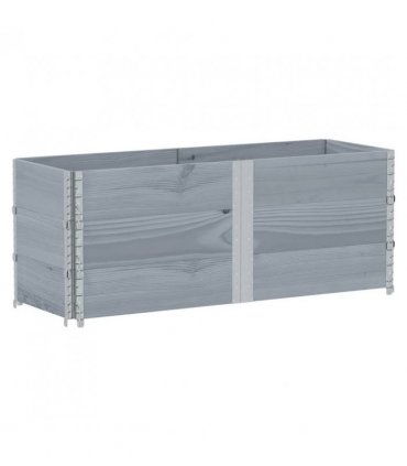 vidaXL Garden Planter Grey 150x50 cm Solid Wood Pine — Size: 150 x 50 x 60.5 cm
