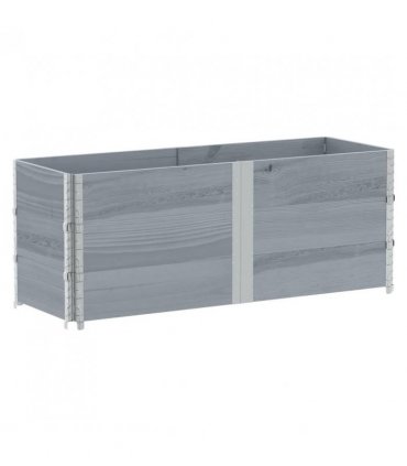 vidaXL Garden Planter Grey 150x50 cm Solid Wood Pine — Size: 150 x 50 x 60.5 cm