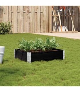 vidaXL Garden Planter Black 80x60 cm Solid Wood Pine — Size: 80 x 60 x 21.5 cm