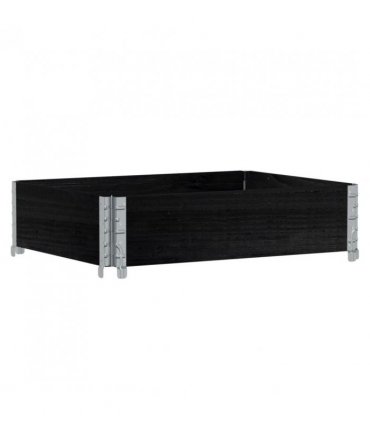 vidaXL Garden Planter Black 80x60 cm Solid Wood Pine — Size: 80 x 60 x 21.5 cm