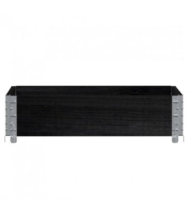 vidaXL Garden Planter Black 80x60 cm Solid Wood Pine — Size: 80 x 60 x 21.5 cm