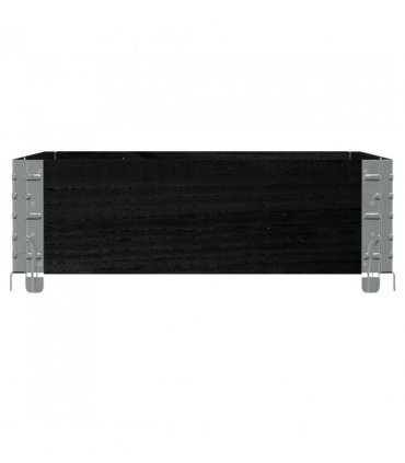 vidaXL Garden Planter Black 80x60 cm Solid Wood Pine — Size: 80 x 60 x 21.5 cm