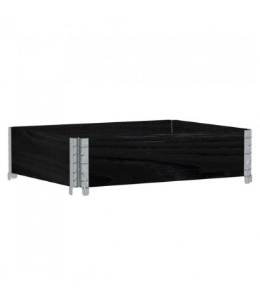 vidaXL Garden Planter Black 80x60 cm Solid Wood Pine — Size: 80 x 60 x 21.5 cm