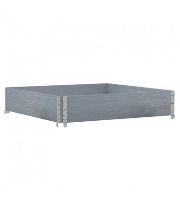 vidaXL Garden Planter Grey 100x100 cm Solid Wood Pine — Size: 100 x 100 x 21.5 cm