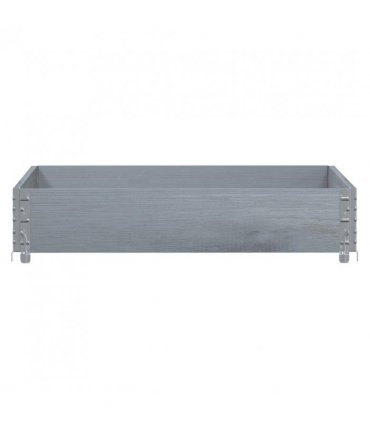 vidaXL Garden Planter Grey 100x100 cm Solid Wood Pine — Size: 100 x 100 x 21.5 cm
