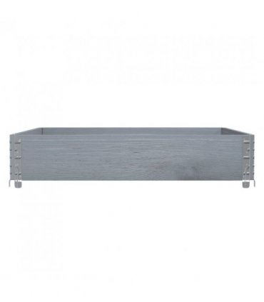 vidaXL Garden Planter Grey 100x100 cm Solid Wood Pine — Size: 100 x 100 x 21.5 cm