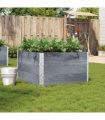 vidaXL Garden Planter Grey 100x100 cm Solid Wood Pine — Size: 100 x 100 x 60.5 cm