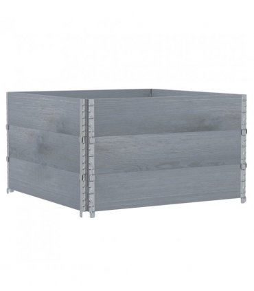 vidaXL Garden Planter Grey 100x100 cm Solid Wood Pine — Size: 100 x 100 x 60.5 cm