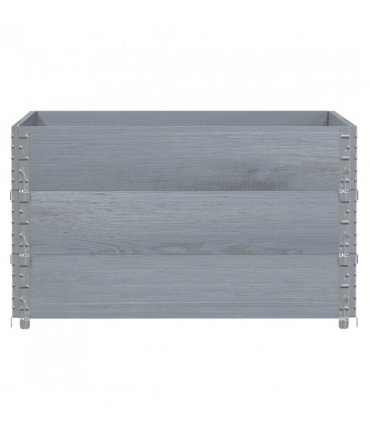 vidaXL Garden Planter Grey 100x100 cm Solid Wood Pine — Size: 100 x 100 x 60.5 cm