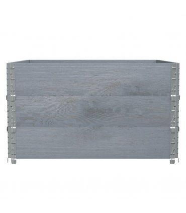 vidaXL Garden Planter Grey 100x100 cm Solid Wood Pine — Size: 100 x 100 x 60.5 cm