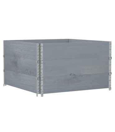 vidaXL Garden Planter Grey 100x100 cm Solid Wood Pine — Size: 100 x 100 x 60.5 cm