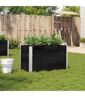vidaXL Garden Planter Black 100x50 cm Solid Wood Pine — Size: 100 x 50 x 60.5 cm