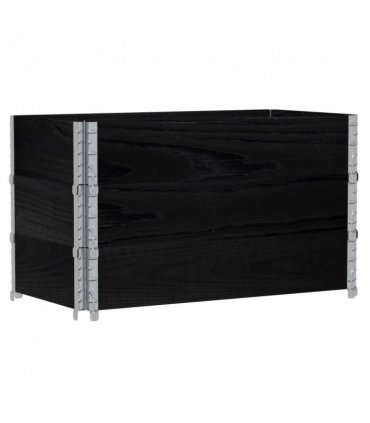 vidaXL Garden Planter Black 100x50 cm Solid Wood Pine — Size: 100 x 50 x 60.5 cm
