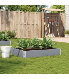 vidaXL Garden Planter Grey 120x80 cm Solid Wood Pine — Size: 120 x 80 x 21.5 cm