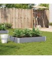 vidaXL Garden Planter Grey 120x80 cm Solid Wood Pine — Size: 120 x 80 x 21.5 cm