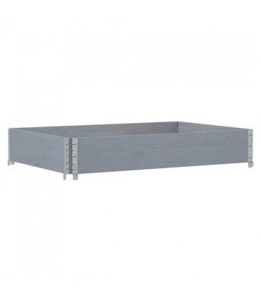 vidaXL Garden Planter Grey 120x80 cm Solid Wood Pine — Size: 120 x 80 x 21.5 cm