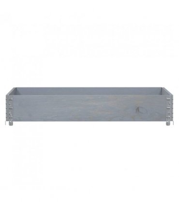 vidaXL Garden Planter Grey 120x80 cm Solid Wood Pine — Size: 120 x 80 x 21.5 cm
