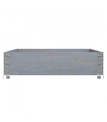 vidaXL Garden Planter Grey 120x80 cm Solid Wood Pine — Size: 120 x 80 x 21.5 cm