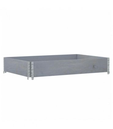 vidaXL Garden Planter Grey 120x80 cm Solid Wood Pine — Size: 120 x 80 x 21.5 cm