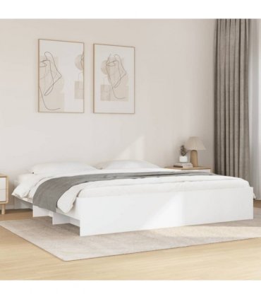 vidaXL Bed Frame | White | Engineered wood | Super King | Bed Frame — Size: 180 x 200 cm