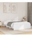 vidaXL Bed Frame | White | Engineered wood | Double bed size | Bed Frame — Size: 140 x 200 cm
