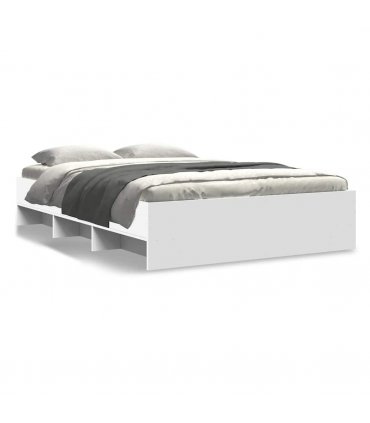 vidaXL Bed Frame | White | Engineered wood | Double bed size | Bed Frame — Size: 140 x 200 cm