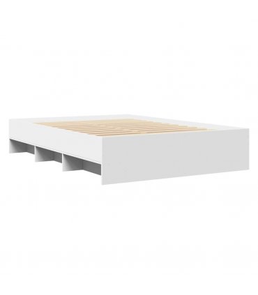 vidaXL Bed Frame | White | Engineered wood | Double bed size | Bed Frame — Size: 140 x 200 cm