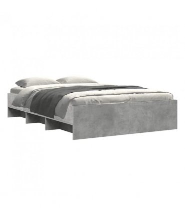 vidaXL Bed Frame | Concrete grey | Engineered wood, plywood | Small Double — Size: 120 x 190 cm — V0672120170