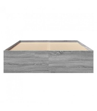 vidaXL Bed Frame | Grey Sonoma | Engineered Wood, Plywood | AU Double — Size: 140 x 200 cm