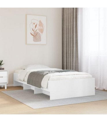 vidaXL Bed Frame | White | Engineered wood | Small Single | Bed Frame — Size: 75 x 190 cm