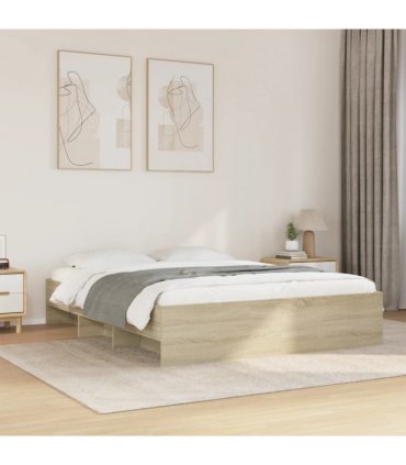 vidaXL Bed Frame | Sonoma oak | Engineered wood | 160x200 cm | Bed Frame — Size: 160 x 200 cm