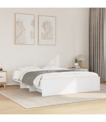 vidaXL Bed Frame | White | Engineered wood | Double | Bed Frame | Rectangular — Size: 160 x 200 cm — V0672120175