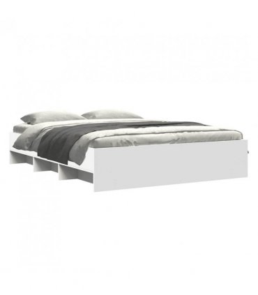 vidaXL Bed Frame | White | Engineered wood | Double | Bed Frame | Rectangular — Size: 160 x 200 cm — V0672120175