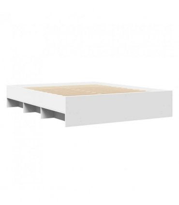 vidaXL Bed Frame | White | Engineered wood | Double | Bed Frame | Rectangular — Size: 160 x 200 cm — V0672120175