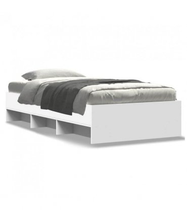 vidaXL Bed Frame | White | Engineered Wood | Single | Bed Frame | Rectangular — Size: 90 x 190 cm — V0672120176