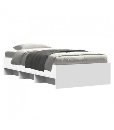 vidaXL Bed Frame | White | Engineered Wood | Single | Bed Frame | Rectangular — Size: 90 x 190 cm — V0672120176