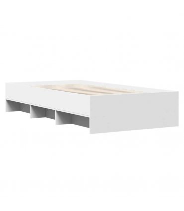 vidaXL Bed Frame | White | Engineered Wood | Single | Bed Frame | Rectangular — Size: 90 x 190 cm — V0672120176