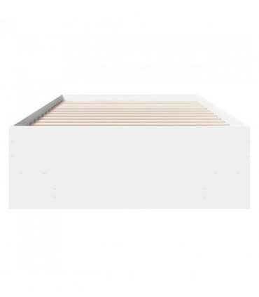 vidaXL Bed Frame | White | Engineered Wood | Single | Bed Frame | Rectangular — Size: 90 x 190 cm — V0672120176