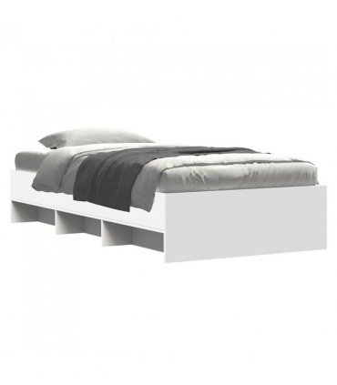 vidaXL Bed Frame | White | Engineered Wood, Plywood | 90 x 200 cm | Bed Frame