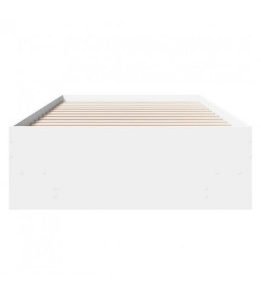 vidaXL Bed Frame | White | Engineered Wood, Plywood | 90 x 200 cm | Bed Frame
