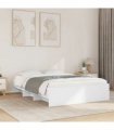 vidaXL Bed Frame | White | Engineered wood | Double | Bed Frame | Rectangular — Size: 120 x 200 cm — V0672120181