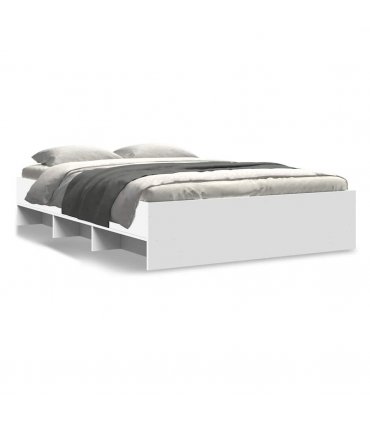 vidaXL Bed Frame | White | Engineered wood | Double | Bed Frame | Rectangular — Size: 120 x 200 cm — V0672120181