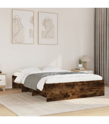 vidaXL Bed Frame | Smoked Oak | Engineered Wood | Double | Bed Frame — Size: 120 x 200 cm