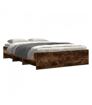 vidaXL Bed Frame | Smoked Oak | Engineered Wood | Double | Bed Frame — Size: 120 x 200 cm
