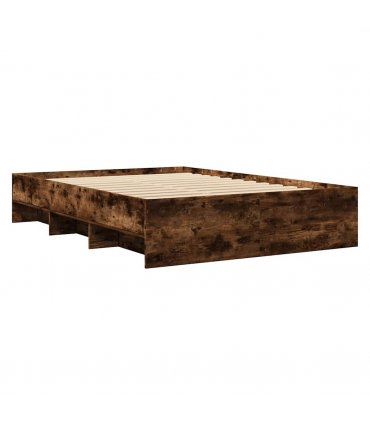 vidaXL Bed Frame | Smoked Oak | Engineered Wood | Double | Bed Frame — Size: 120 x 200 cm